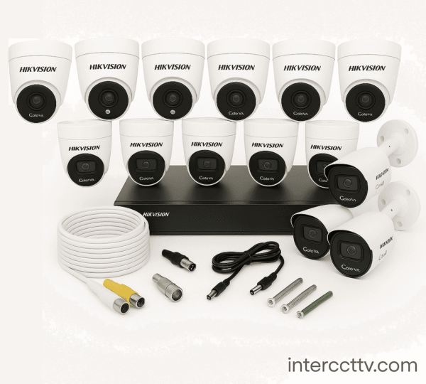 PAKET CCTV HIKVISION NO AUDIO SERIES 16 CHANNEL 14 CAMERAS 2MP ColorFull Night 4TB KOMPLIT SIAP PASANG